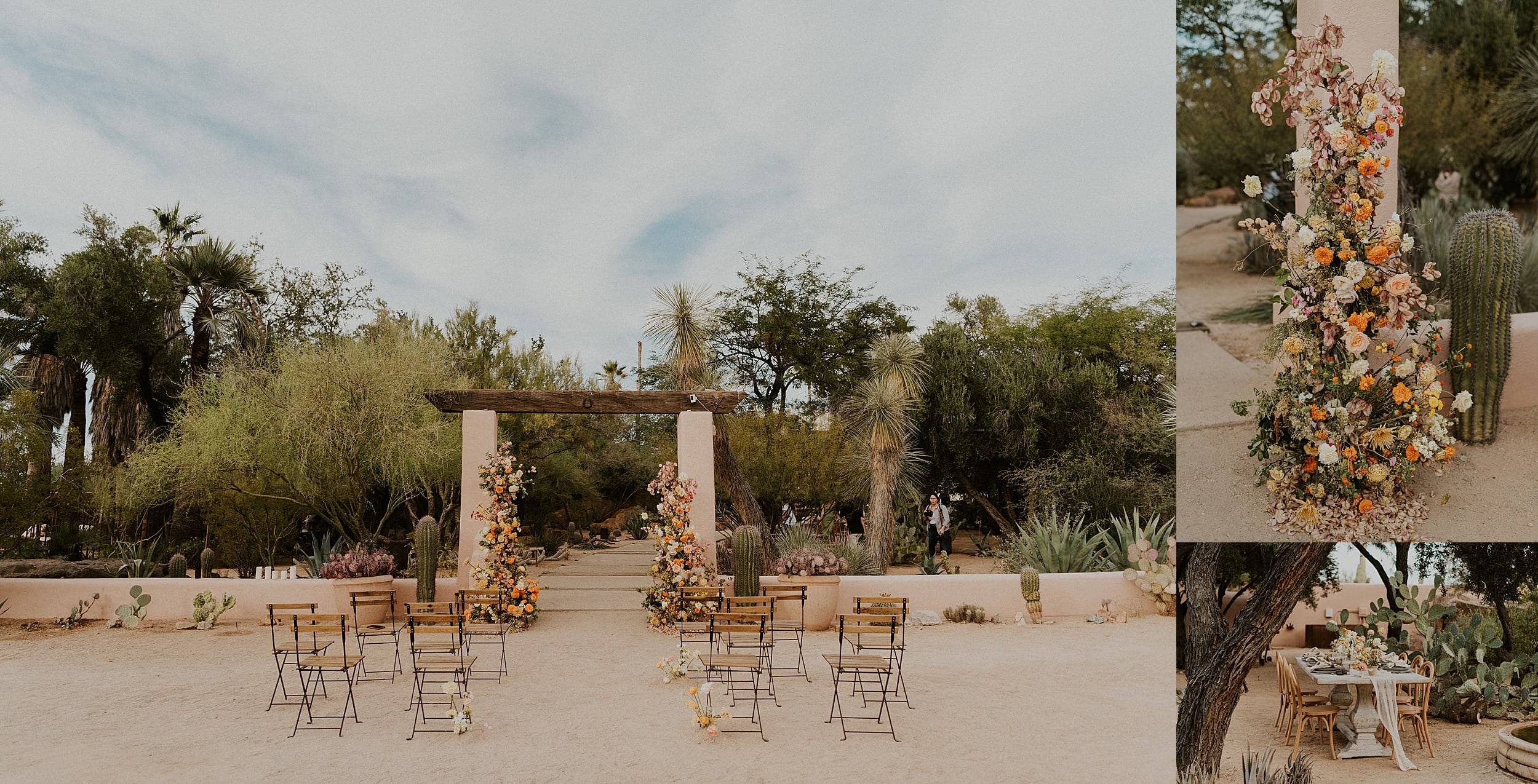 wedding ceremony set up desert landscape