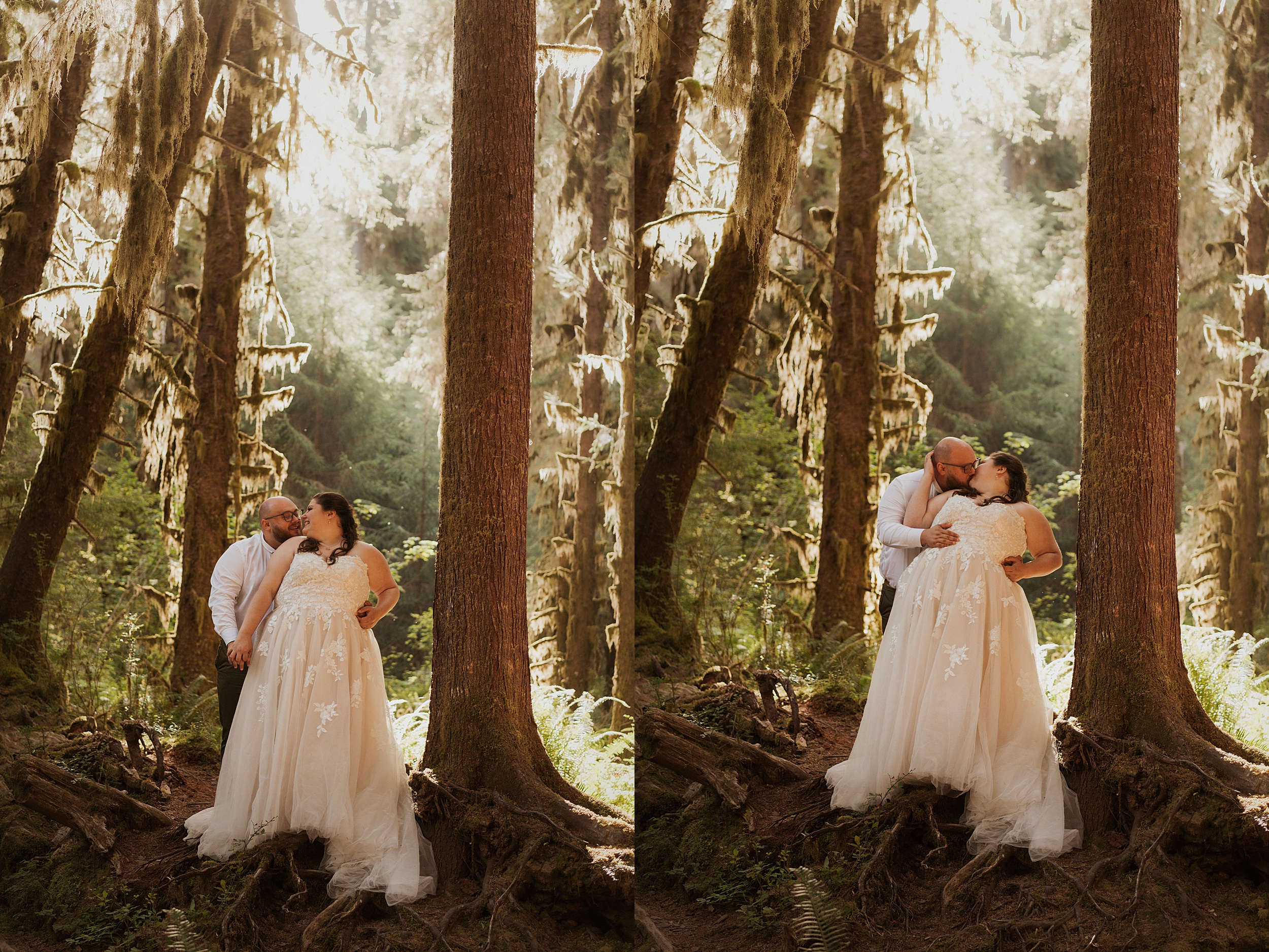 couple kissing in trees
