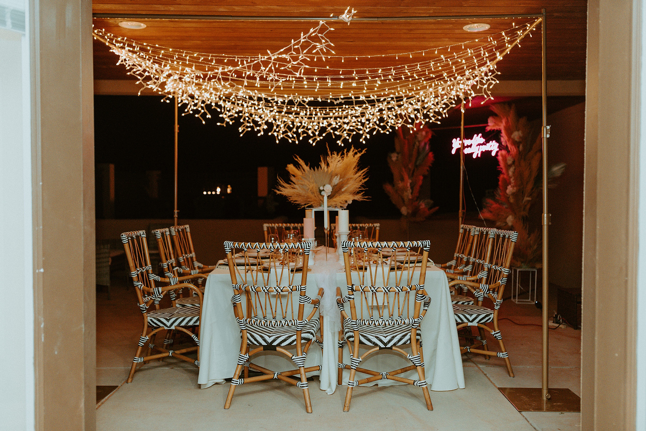 boho wedding reception tablescape